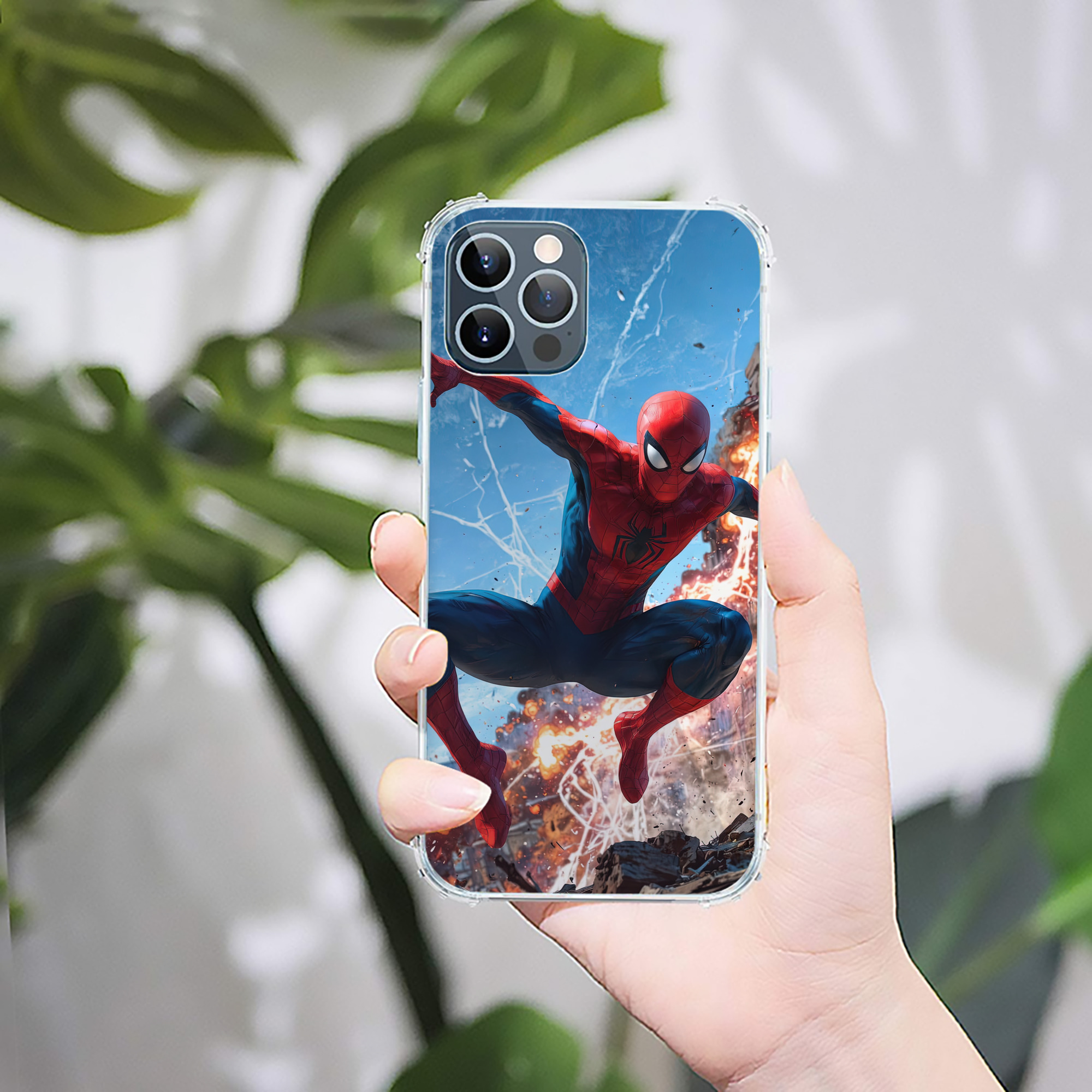 （画像用） Spider Man スパイダーマン 【iPhone 12シリーズ対応】透明スマホケース（クリアソフトケース）